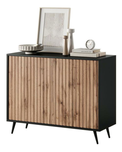 Skříňka Biel B1 (černá + dub wotan)