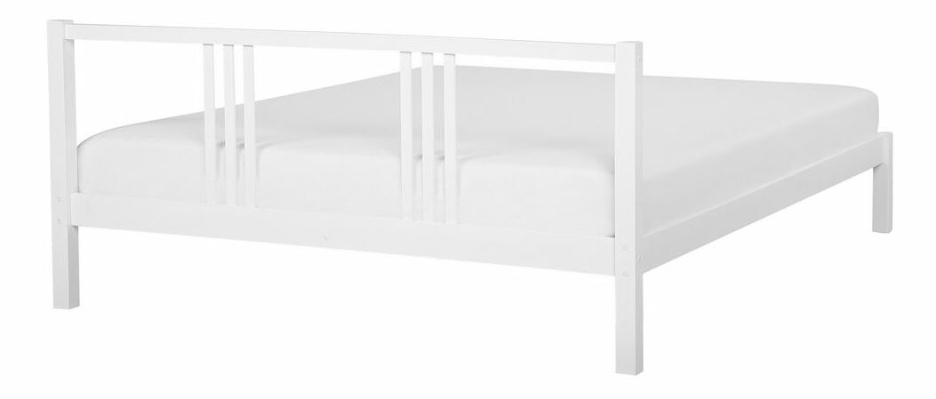 Manželská postel 160 cm VALLES (s roštem) (bílá)