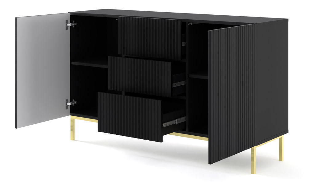 Komoda Rawy 2D3S 2 (černá + černá)