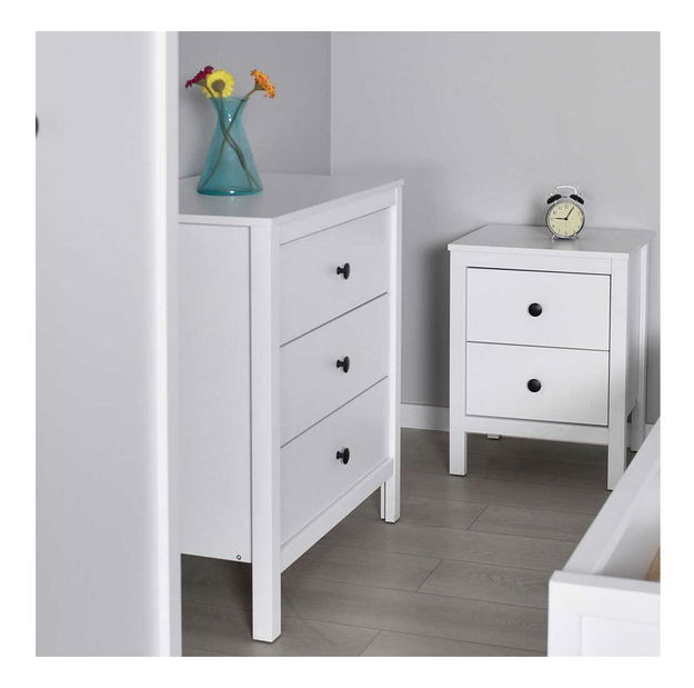 Noční stolek Kiran 3 (bílá)