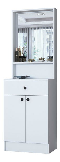 Předsíňová stěna Pixie 6 (bílá) (se zrcadlem)