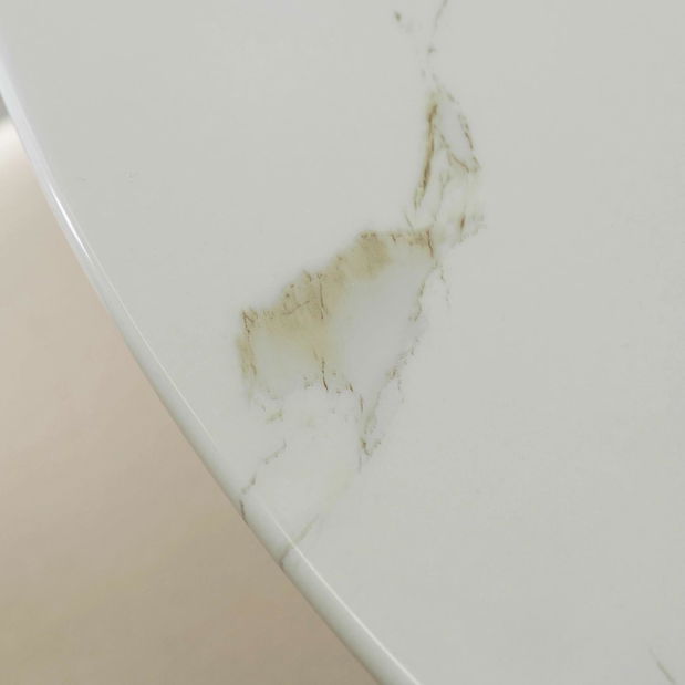 Jídelní stůl Bocas (mramor bílý + zlatá) (pro 4 osoby)