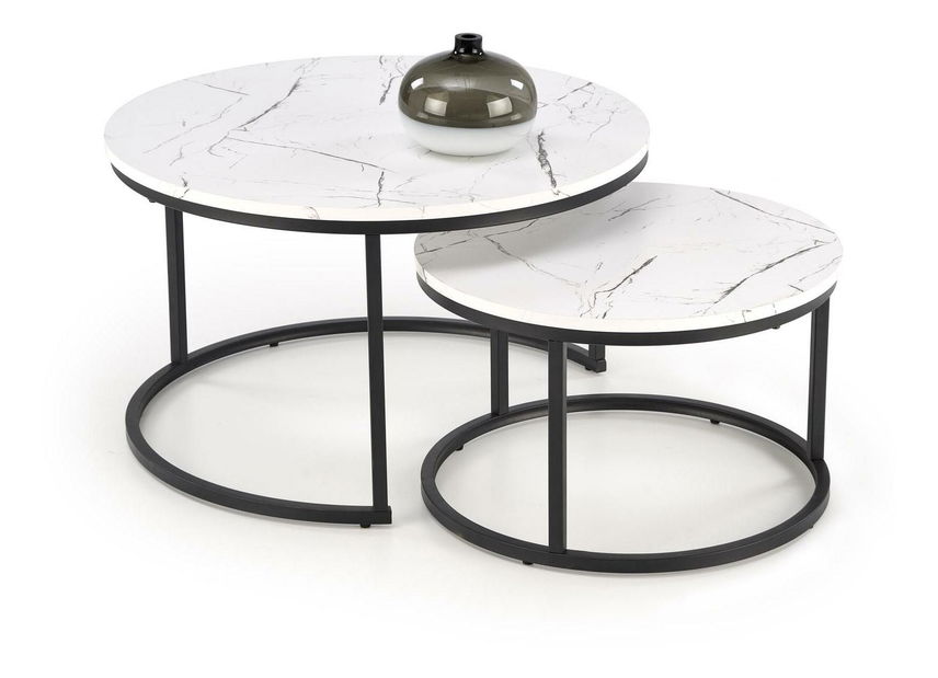 Set 2 ks. konferenčních stolků Jacarta (bílá + černá)