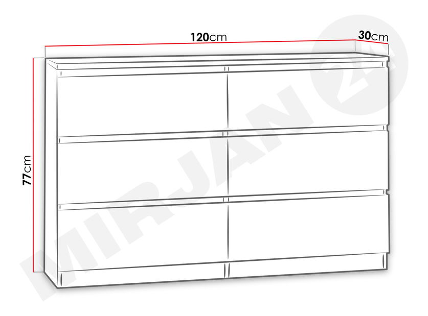 Komoda Orion OK6 120 (bílá)