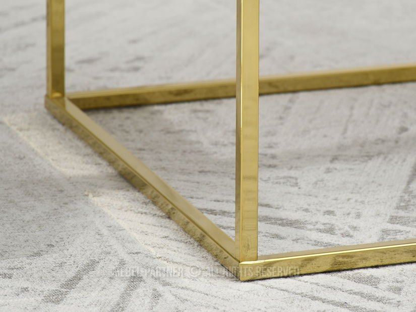 Konferenční stolek Bella M (šedý mramor + zlatá)