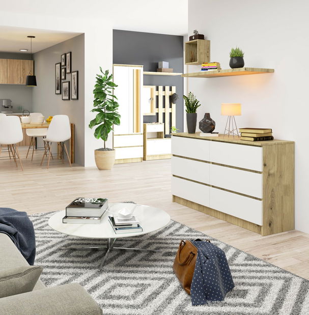 Komoda Keanu (dub artisan + bílá)