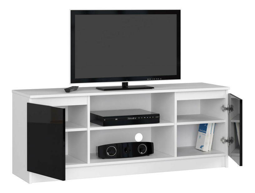 TV stolek Dariel (bílá + černý lesk)