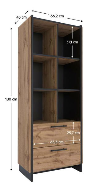 Regál Actualmente (dub wotan + černá)