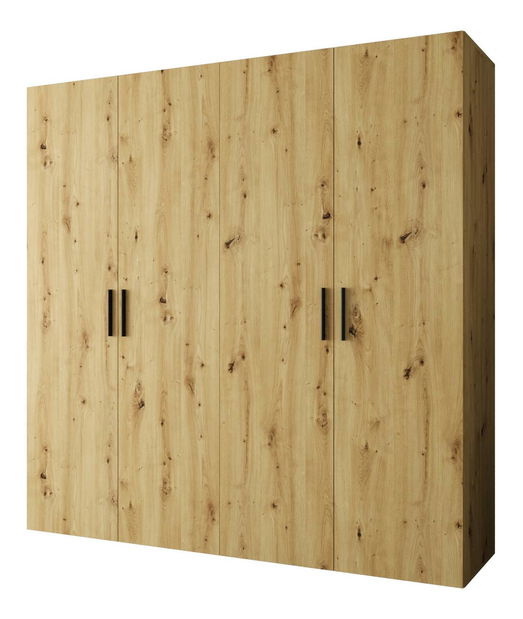 Šatní skříň 200 cm Borry 1 (dub artisan + černá)