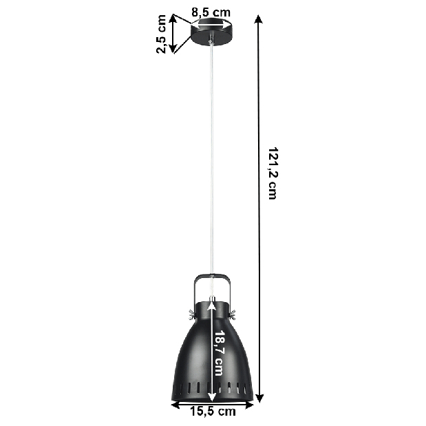 Závěsná lampa Adorra 3 (černá)