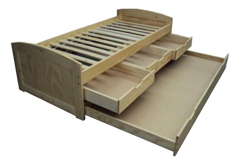 Rozkládací postel 90 cm Mercatu (s roštem) (masiv)