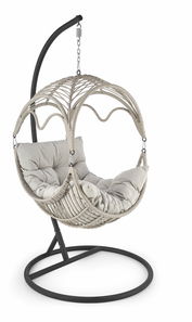 Závěsné křeslo Rasmuso (světle šedá + černá)