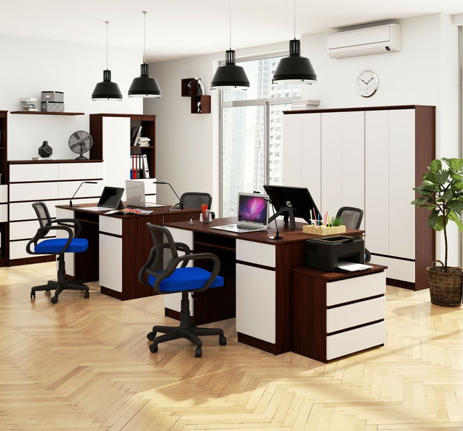 PC stolek Bahadur (wenge + bílá)