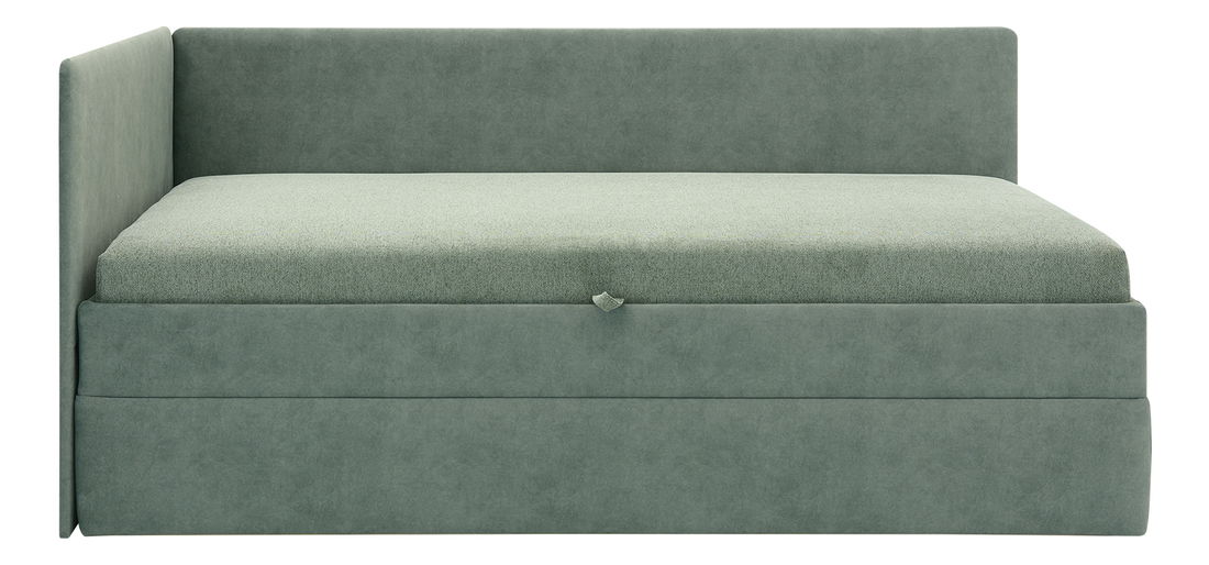 Jednolůžková postel 110 cm Optoman (zelená) (s roštem a matracem) (s úl. prostorem)