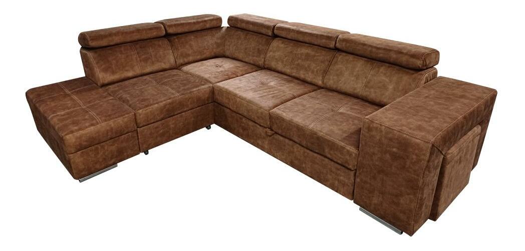 Rohová sedací souprava Maiga (hnědá) (L)