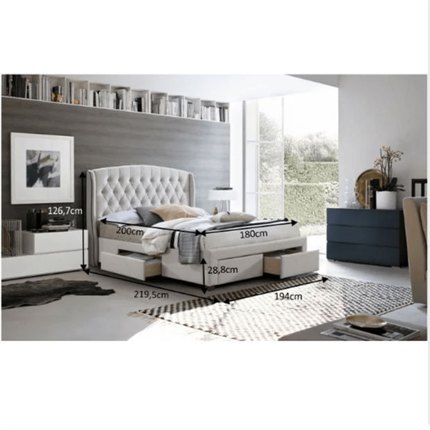 Manželská postel 180 cm Akana (s roštem a úl. prostorem)