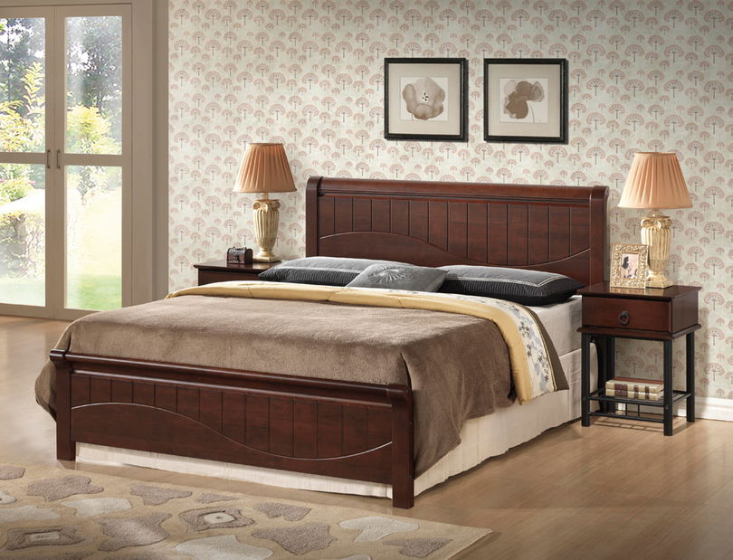 Manželská postel 180 cm Frankfurt B ořech (s roštem)