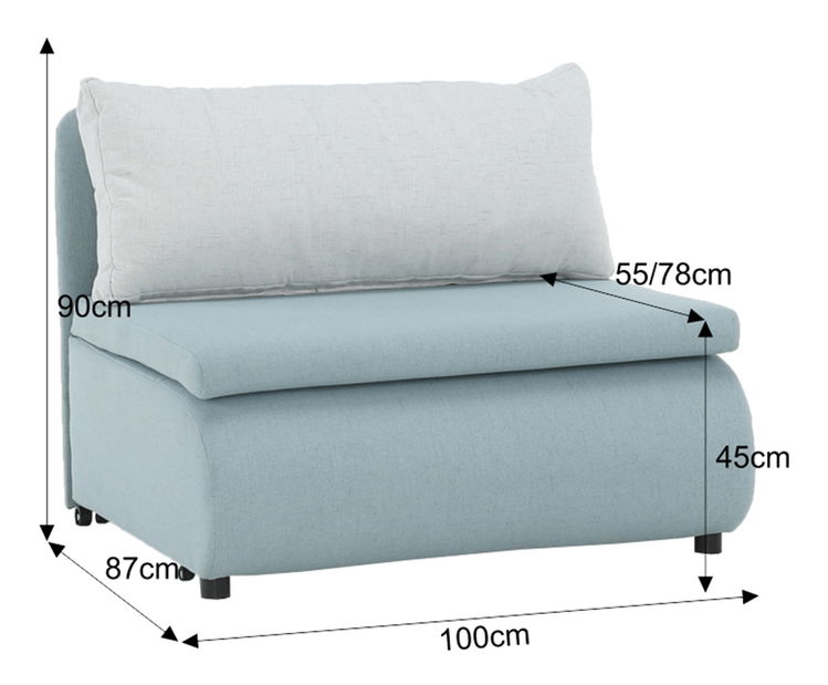 Křeslo Kotu New (mentolová + krémová)