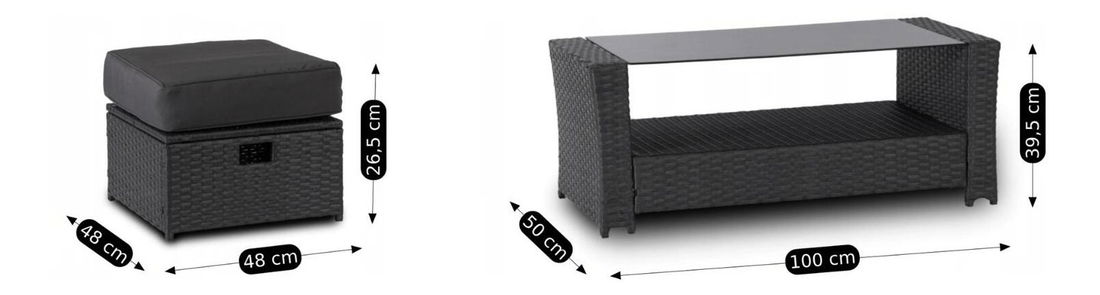 Zahradní set Fastos (tmavě šedá) (pro 6 osob)