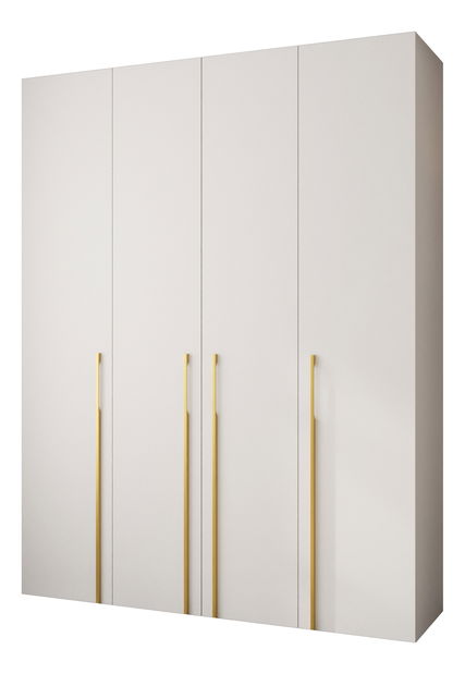 Šatní skříň 190 cm Carmela 50-3 (bílá + zlatá)