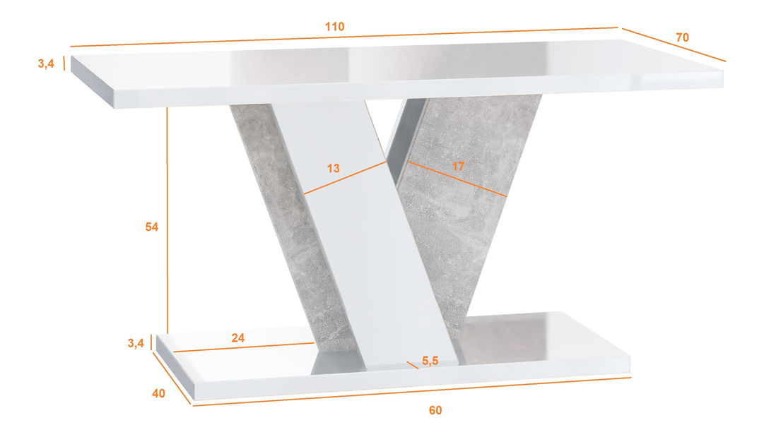 Konferenční stolek Venag (artisan + černá)