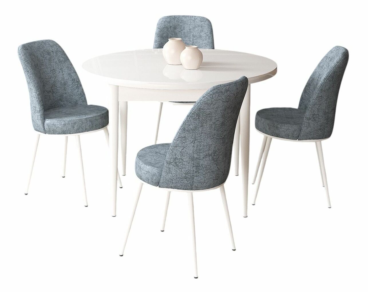 Jídelní set Torra (bílá + šedá) (pro 4 osoby)