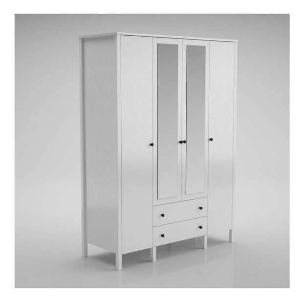 Šatní skříň Franc 75 (bílé dřevo)