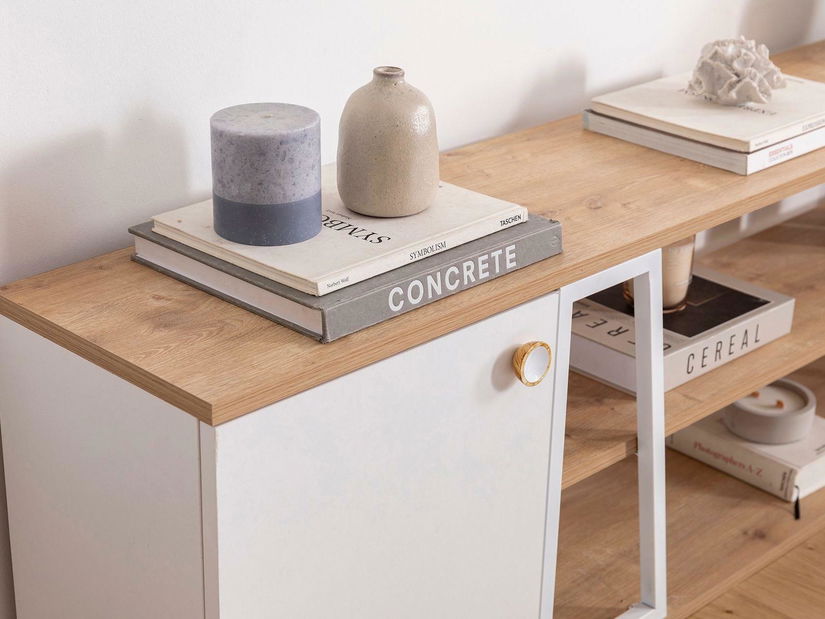 Regál Nidupe 8 (dub safírový + bílá)