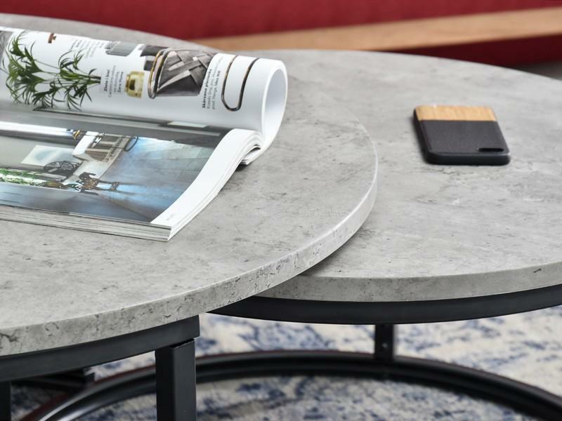 Konferenční stolek Kolja Zest Xl (beton + černá)