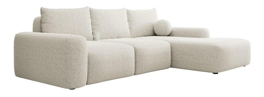 Rohová sedací souprava Carlito (P) (krémová + černá)