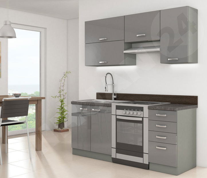 Kuchyně Milo II (šedá + šedý lesk)