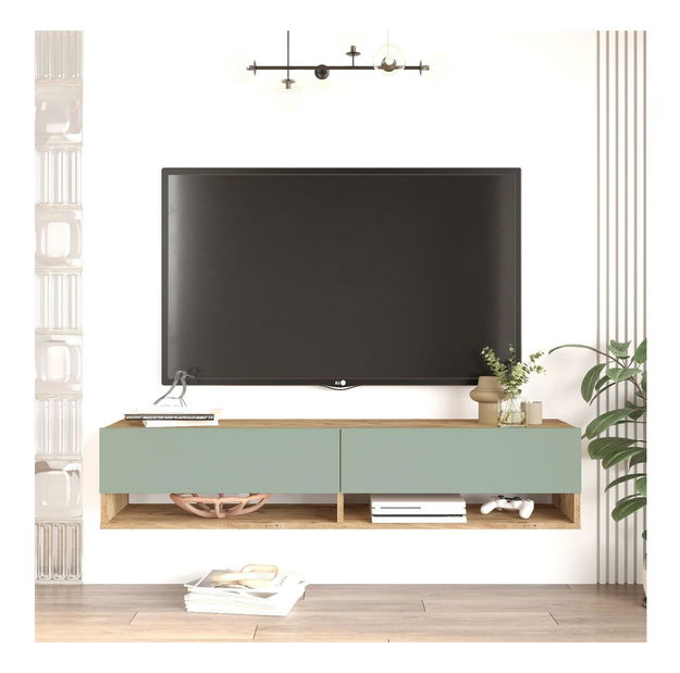  TV stolek/skříňka France 11 (borovice atlantická + zelená)