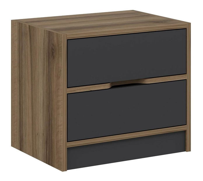 Noční stolek Erich (ořech + antracit)