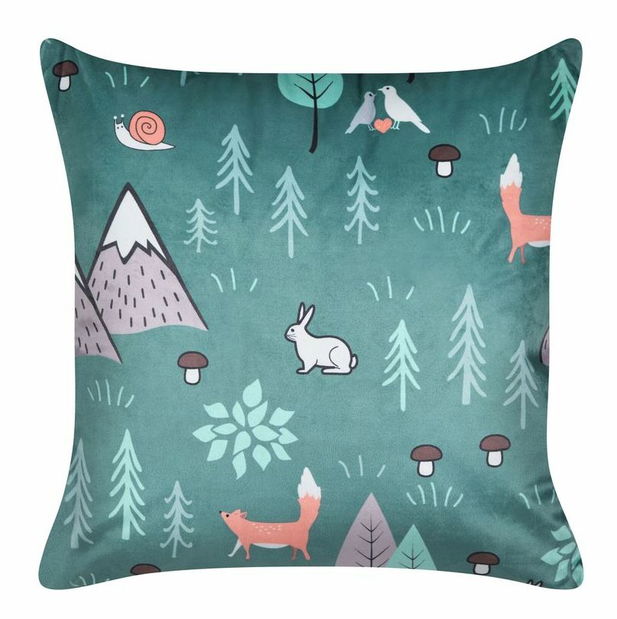 Sada 2 ozdobných polštářů 45 x 45 cm Foty (zelená)