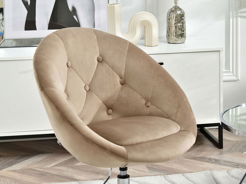 Křeslo Lush 4 (béžová + zlatá)