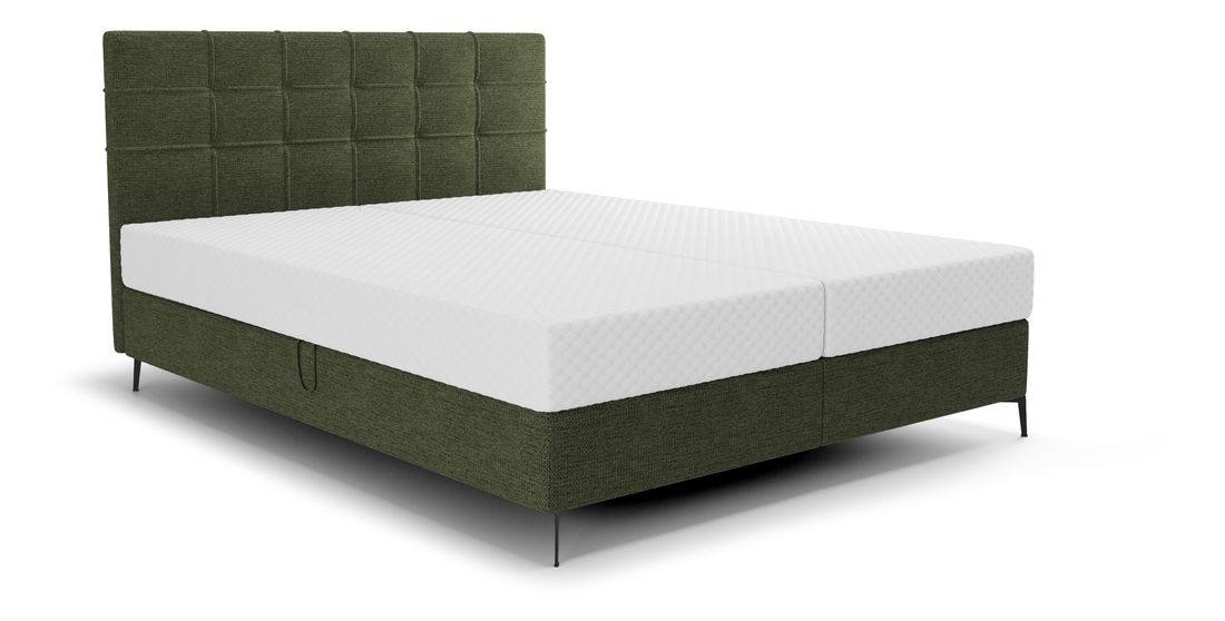 Jednolůžková postel 120 cm Infernus Comfort (tmavě zelená) (s roštem, s úl. prostorem)