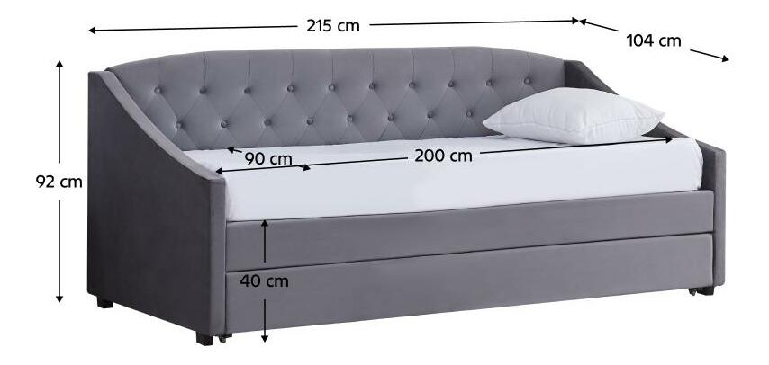 Rozkládací postel 90 cm Asesorar (šedá)