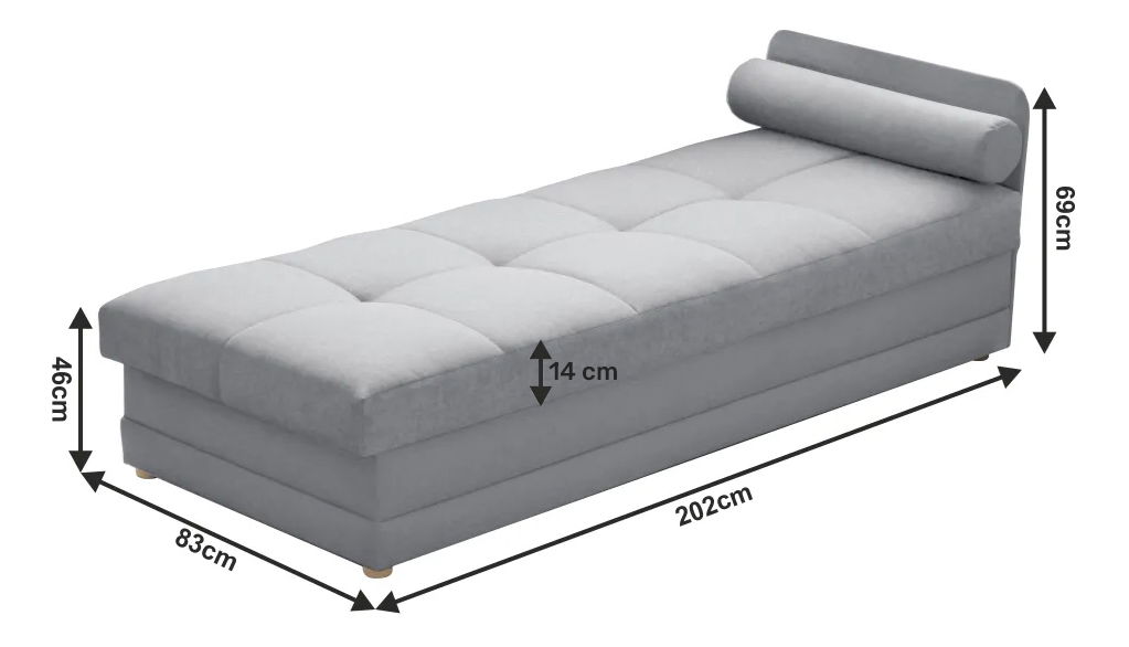 Jednolůžková postel (válenda) 80 cm Rinok (šedá) (s úl. prostorem)