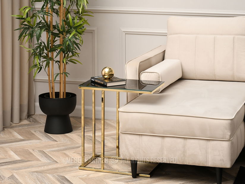 Konferenční stolek Vasho (černá + zlatá)