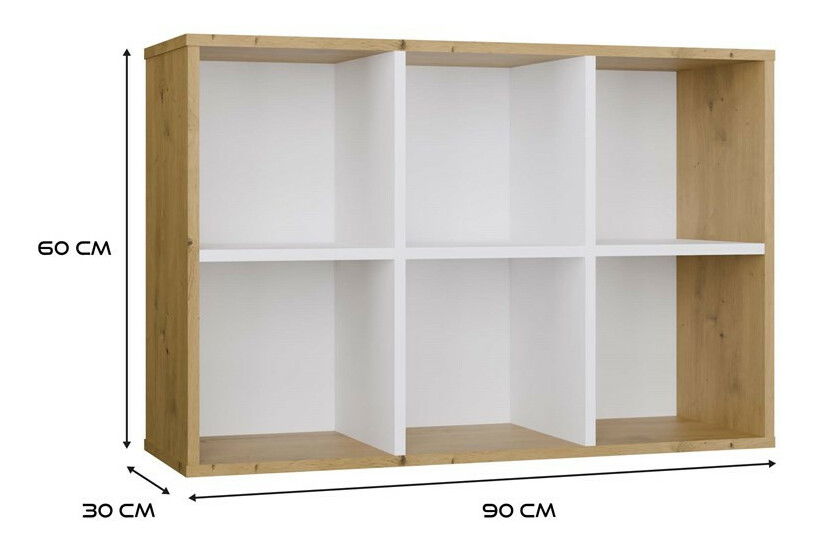 Regál Metros 1 (dub artisan + bílá)