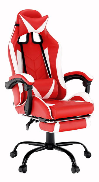 Kancelářské/herní křeslo Gallof NEW (černá + bílá + červená)
