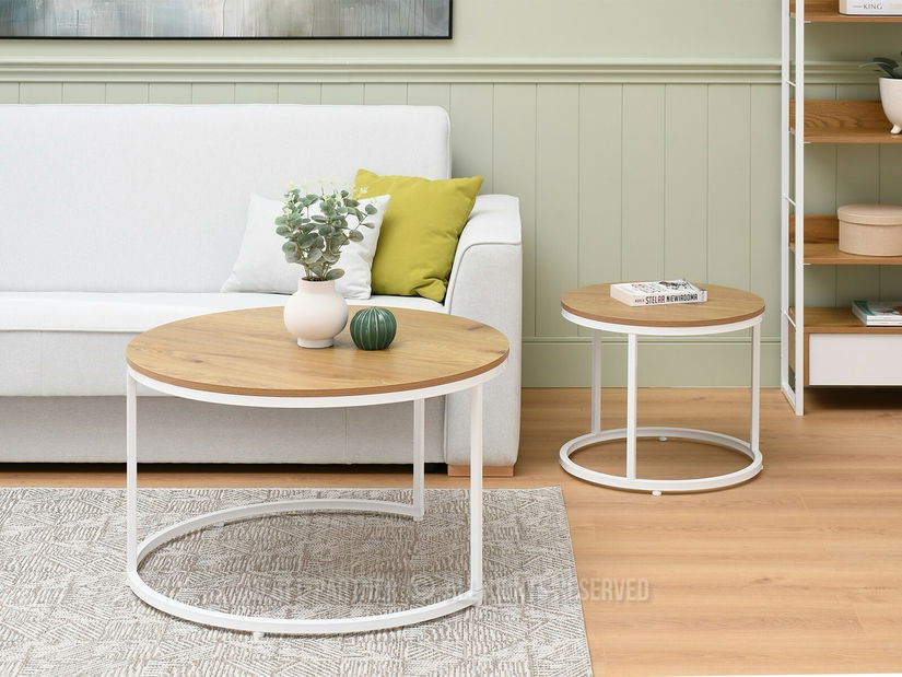 Konferenční stolek Klara (dub + bílá)