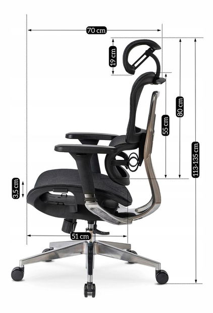 Kancelářské křeslo Necesarias (černá)