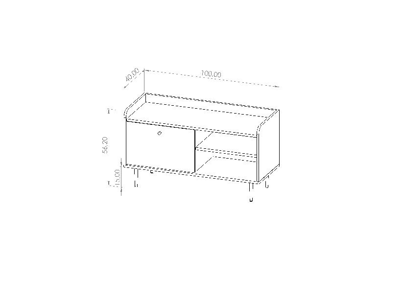 Tv stolek Vasecta RTV100 (dub brandy castello)