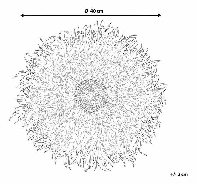 Nástěnná dekorace 40 cm Jilian (tmavě šedá) (s mušlemi)