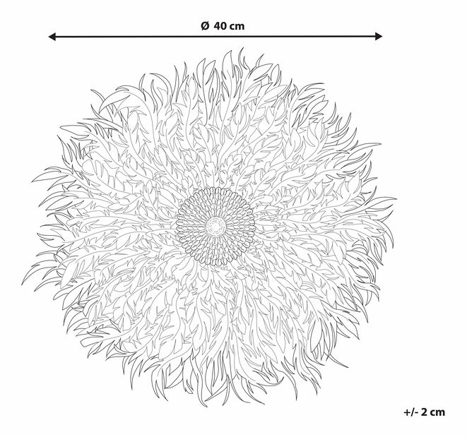 Nástěnná dekorace 40 cm Jilian (tmavě šedá) (s mušlemi)