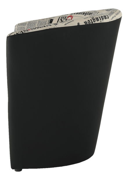 Křeslo Cubali (vzor noviny + černá)