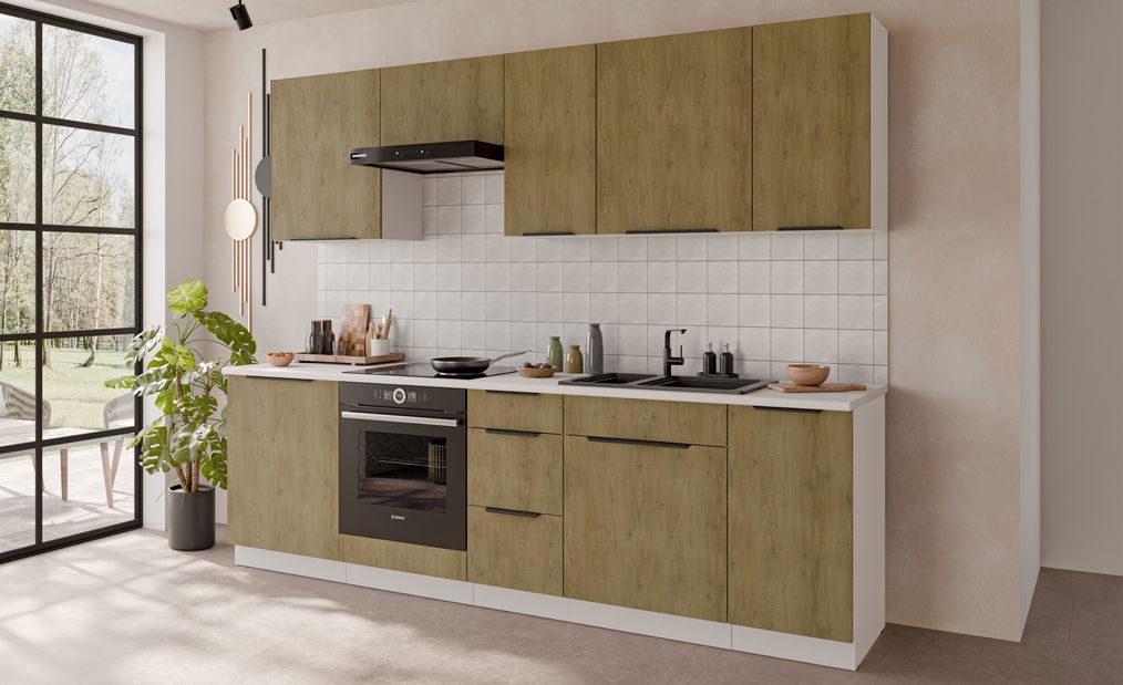 Kuchyně 260 cm Carminia 2 (dub cremona + bílá)