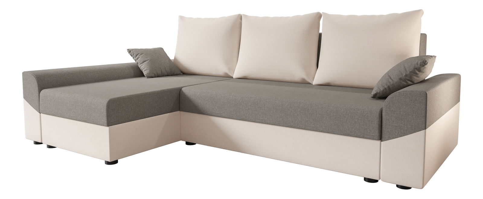 Rohová sedací souprava Dusk L (krémová + šedá) (L)