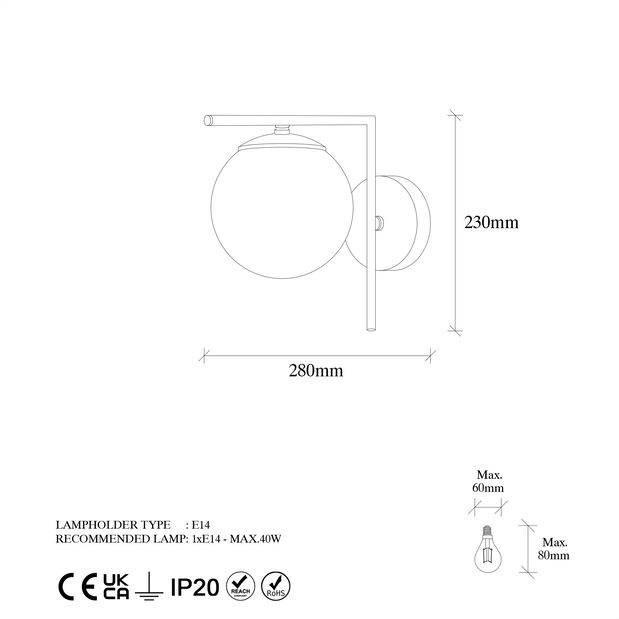 Nastěnné svítidlo Ara 7141